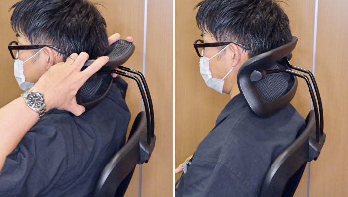 ヘッドレストはシーンに合わせて調節ができる