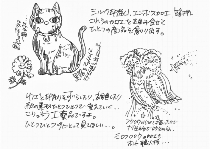 ハンズバイヤー大島のイラスト解説箔押し編